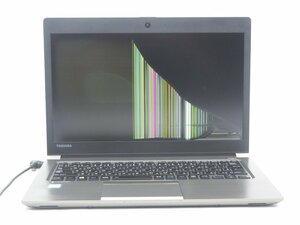 中古ノートパソコンノートPC　TOSHIBA　R63/M　Core8世代 i5/4GB　液晶割れ　通電します　表示不良　　 ジャンク品　送料無料　