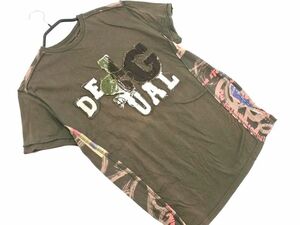 Desigual デシグアル カットソー sizeM/カーキ ■◆ ☆ efa7 メンズ