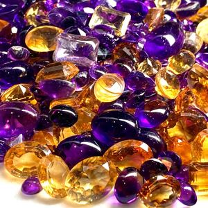 1円〜!!大量!!［天然アメジスト・シトリンおまとめ1009.5ct］d 約201.9g 裸石 宝石 amethyst citrine 黄水晶 w4マ1