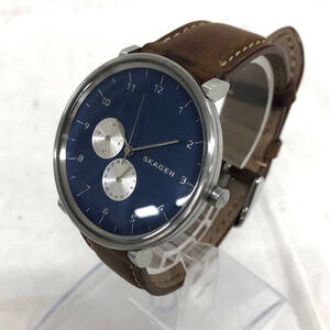 スカーゲン SKAGEN クォーツ 腕時計 茶色ベルト QZ SKW6167 電池交換済み！