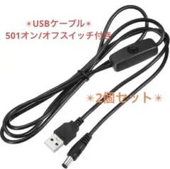 USBケーブル 501オン / オフスイッチ付き 2個セット