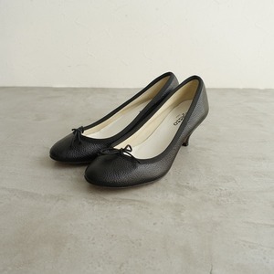 【美品】レペット repetto *バレエシューズ 37/23*ブラック黒シボレザー皮革ヒールパンプスリボン靴(sh88-2410-13)【10K42】