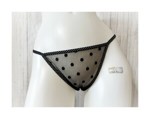 ★新品★ L Tバック ショーツ ブラック 黒 ドット セクシーランジェリー レース