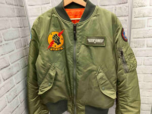 ALPHA INDUSTRIES／E993-1708／MA-1／フライトジャケット／TOPGUN MODEL／USAF／サイズM／カーキ／ナイロン／アルファ