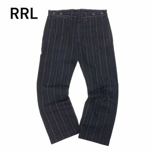 USA製★ RRL ダブルアールエル ラルフローレン ビンテージ加工 インディゴ アーティスト チノ ワーク パンツ Sz.28　メンズ　I4B00316_2#R