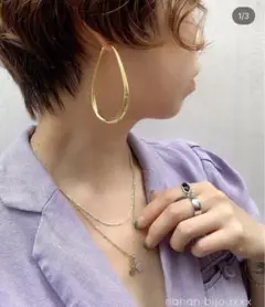 新品☆ nananbijouxxx ☆Drop hoop pierce☆ゴールド