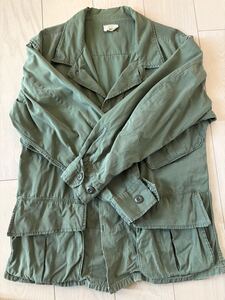 US ARMY 4TH ジャングルファティーグジャケット　LARGE-SHORT リップストップ　ビンテージ ヴィンテージ 米軍実物 ARMY ミリタリー L/S