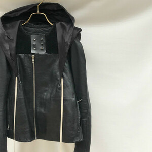 リックオウエンス Rick Owens カウレザー COWLEATHER 変形 ライダース ジャケット 40 RO14F6750-LGWMD BLACK MADE IN ITALY