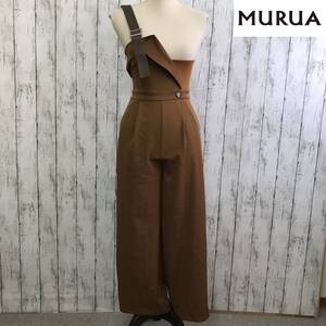 MURUA　ムルーア　ワンショルダーオールインワン　ブラウン　S8-436　USED