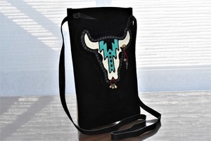 TWENTY SEVEN NINE 27/9 Chain stitch patch Bag COW ハンドメイド カウパッチ スウェード レザー ショルダーバッグ 未使用 希少