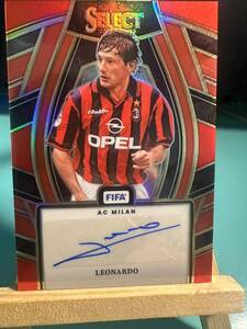 ●A407:Panini 23-24 Select Fifa Leonardo red auto ac milan 