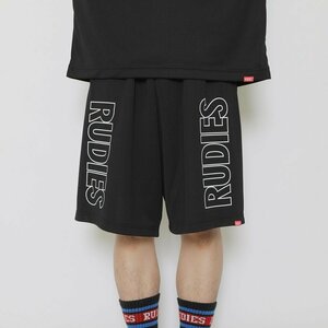 RUDIES ルーディーズ■送料込■速乾性■SLICK ロゴ ドライ ショートパンツ■黒M■スポーツ 音楽 ロリクレ モブスタイル 10feet 京都大作戦