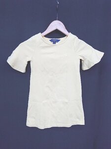 ◇ POLO RALPH LAUREN ポロ ワンポイント 刺繍 半袖 膝丈 ワンピース サイズ5 120/60 イエロー系 女の子 P