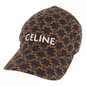 【中古】【Aランク】セリーヌ CELINE トリオンフモノグラム ベースボール 2AUA1731O キャップ コットン ブラウン S レディース【ISEYA】