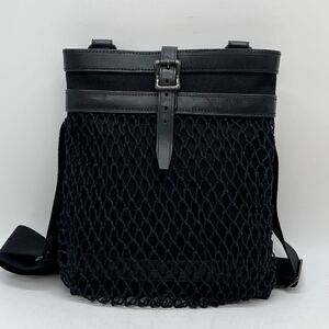 ★BN2530●PORTER Fisherman ポーター フィッシャーマン ショルダーバック バック 黒 メンズ メッシュポケット 