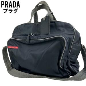 美品　プラダスポーツ　PRADA ボストンバッグ　2way　旅行　大容量　黒