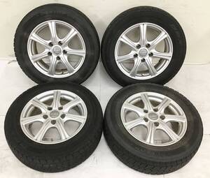 4本セット 15インチ ホイール Euro Speed 15×6J 5H 114.3 38 ユーロスピード 冬 タイヤ DUNLOP 195/65R15 11年製 トヨタ