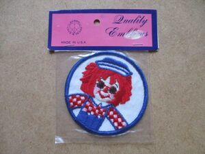 80s ラガディ・アン&アンディ Raggedy Ann & Andy刺繍ワッペン/patchesアップリケ雑貨カントリーぬいぐるみ人形ジョニー・グルエル絵本S76