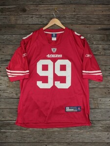 Reebok製 NFL 49ers #99「Aldon Smith」モデル 赤 表52　
