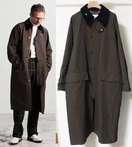 21AW BARBOUR バブアー TOMORROWLAND 別注 OVERSIZED BURGHLEY オーバーサイズ バーレー コート 38 DORMEUIL社 生地