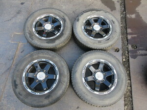 MAD CROSS15インチアルミホイルタイヤ4本 15×6.0J INSET44 PCD139.7 6穴 DUNLOP WINTER MAXX 195/80R15