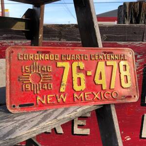 即決価格 40s 76-478 NEW MEXICO ヴィンテージ ライセンス ナンバープレート ニューメキシコ レア / ガレージ インダストリアル 看板