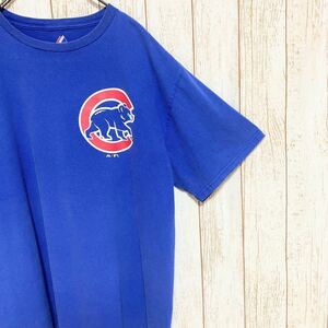 Majestic マジェスティック MLB Chicago Cubs シカゴ・カブス プリント Tシャツ XL メジャーリーグ USA古着 アメリカ古着