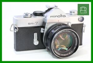 【同梱歓迎】実用■ミノルタ MINOLTA SR-7 ボディ+AUTO ROKKOR-PF 55mm F1.8■シャッター全速完動■YYY109