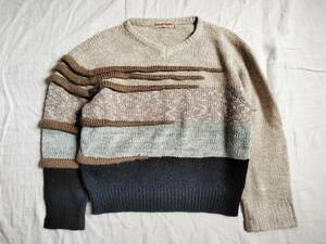 VINTAGE RARE 70’s ISSEY MIYAKE by ALL STYLE KNIT SWEATER ビンテージ レア イッセイミヤケ ニット ウール アシンメトリー マルチ △2