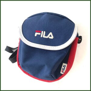 中古 ●FILA/フィラ● フラップ ショルダーバッグ ミニ キャンバス 軽量 鞄 ミニサイズ スポーティ