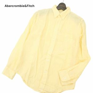 Abercrombie&Fitch アバクロンビー＆フィッチ 春夏 麻 リネン100％★ 長袖 ボタンダウン シャツ Sz.XS　メンズ　C4T06320_6#A