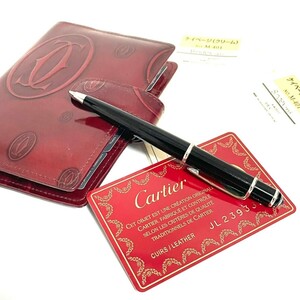 １円スタート Cartier カルティエ ミニ ディアボロ ドゥ ボールペン 回転式 アジェンダ 手帳 セット