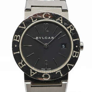 【天白】BVLGARI ブルガリ ブルガリブルガリ BB26SS SS ブラック クォーツ レディース 腕時計 女