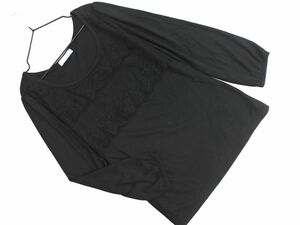 ネコポスOK FREE’S SHOP フリーズショップ レース カットソー sizeM/黒 ■◇ ☆ eca6 レディース