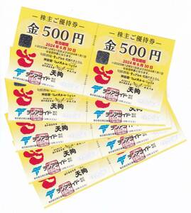 即決価格あり【送料無料】テンアライド株主優待券（５０００円分）　テング酒場・神田屋・大衆とんかつかんだ・てんぐ大ホール