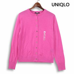 【新品】 UNIQLO ユニクロ 秋冬 エクストラファインメリノ ウール クルーネック ニット カーディガン Sz.M　レディース　K4T01477_A#N