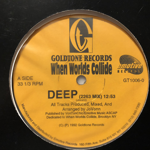 12★When Worlds Collide - Deep / Jus Luv★Jovonn★DEEP HOUSE名曲