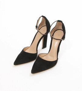 GIANVITO ROSSI◆ジャンヴィト ロッシ　美品スエードストラップパンプス　ブラック　サイズ３８