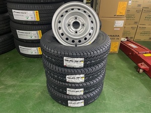 ヨコハマタイヤY355　145R12 6PR(145/80R12　80/78N)新品スズキ純正スチールホイール４本セットスーパーバン送料込即決30000円2023年製造