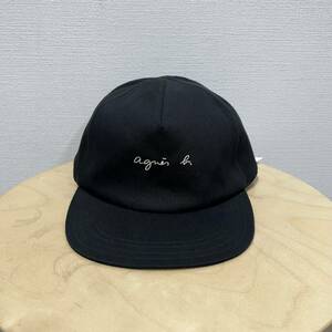 90s フランス製 agnes b. アニエスベー ロゴ ベースボールキャップ ビンテージ デッドストック ブラック 黒 DEADSTOCK