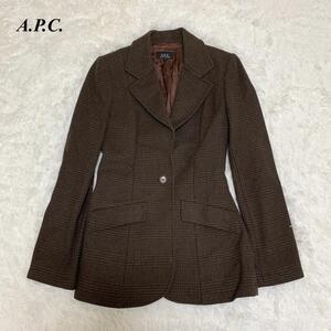 アーペーセー A.P.C. ウール テーラードジャケット M ブラウン■