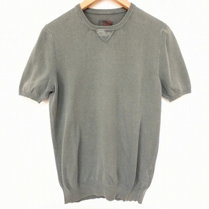 #snc グランサッソ GRANSASSO Tシャツ 44 カーキ 半袖 イタリア製 コットンニット メンズ [889539]