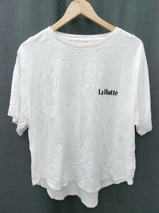 ◇ La Hutte ラ ユット プリント 半袖 Tシャツ カットソー サイズOS ホワイト レディース P