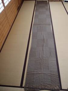 ☆シルク製　大判ストール　アースカラー　市松模様　幅７７.５cm 長さ約２m１８cm×２枚分　和装　天然素材　高澤織物　　レア？　希少