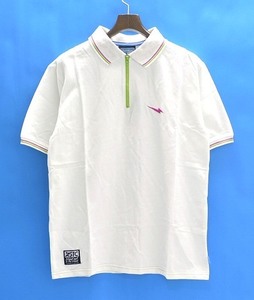 XANTHOUS T.C. （ザンザス）LIGHTNING S/S POLO SHIRT WHITE 00 ライトニングポロシャツ 半袖 ハーフジップ プルオーバー ZIP XL