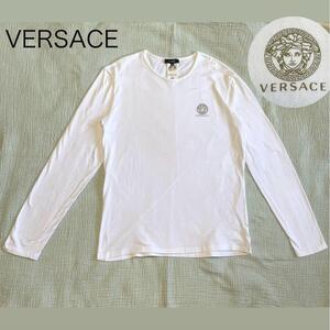 【ヴェルサーチ　VERSACE】長袖 カットソー クルーネック　ロンT 白 メデューサ 3XL 6　大きいサイズ