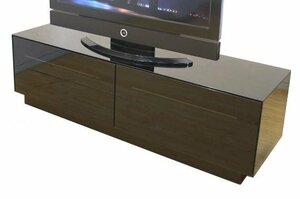 テレビ台 幅120cm 高さ44cm ローボード テレビボード テレビラック TV台 木製 TVボード ロータイプ 一人暮らし ブラック 黒 ガラス張り