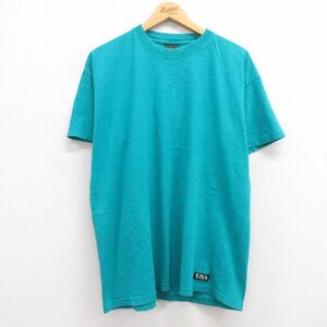 XL/古着 半袖 ビンテージ Tシャツ メンズ 90s USAオリンピック コットン クルーネック 青緑 23jun23 中古