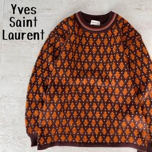 Yves SaintLaurentキッズパターン柄ニット総柄ウール混140