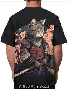 ★男性用猫グラフィックプリントTシャツ、半袖クルーネックTシャツ、男性用夏用アウトドアウェア